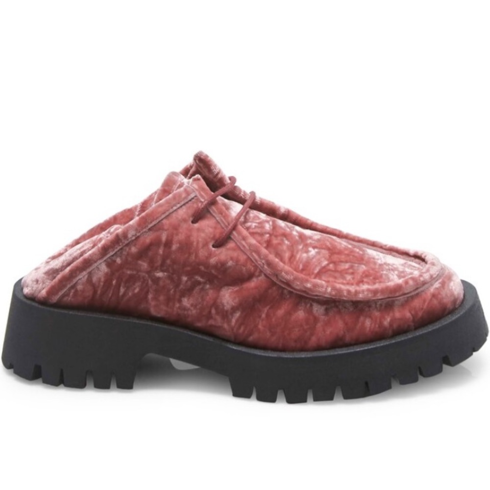 Free People Convertible Velvet Loafers Platform Creepers Oxford Boots Lug Sole - Picture 2 of 9